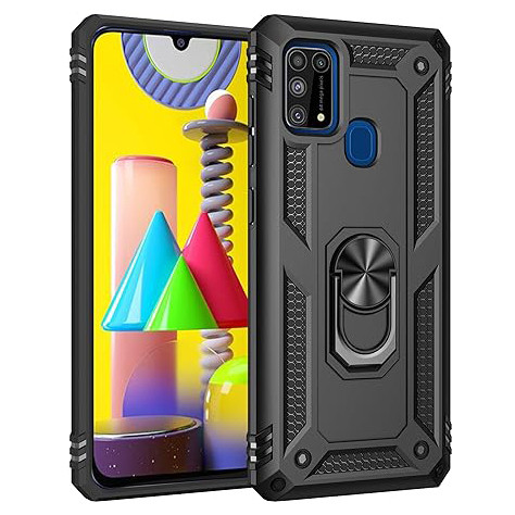 Samsung M31 Armor Cover Military Grade Protection Built-in Kickstand Car Holder Mobile Phone Case