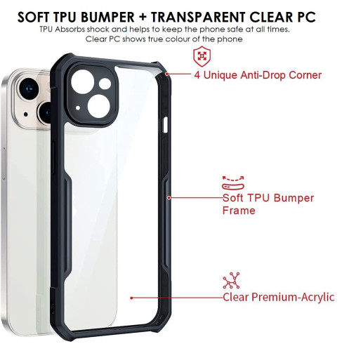 IP 13 Mini XUNDD Case Integrated Camera Cover, Military Grade Drop Tested, Slim Clear Back With Shockproof Soft TPU Bumper Frame Cover