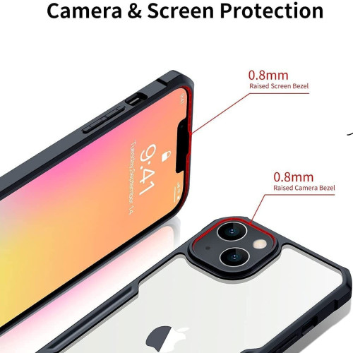 IP 13 Mini XUNDD Case Integrated Camera Cover, Military Grade Drop Tested, Slim Clear Back With Shockproof Soft TPU Bumper Frame Cover