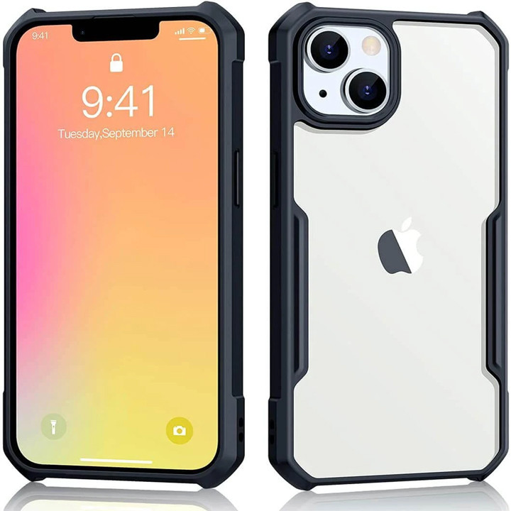 iPhone 14 Plus XUNDD Case  Integrated Camera Protection, Military Grade Drop Tested, Slim Clear Back With Shockproof Soft TPU Bumper Frame Cover