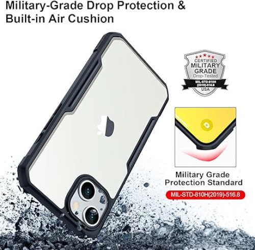 iPhone15 Integrated Camera Protection, Military Grade Drop Tested, Slim Clear Back With Shockproof Soft TPU Bumper Frame Cover