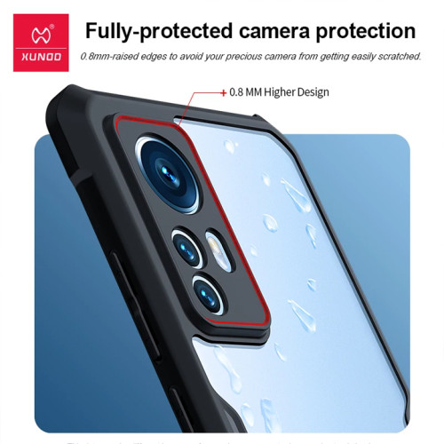 Mi 12  Mi 12X Mi 12S XUNDD Case  Integrated Camera Protection, Military Grade Drop Tested, Slim Clear Back With Shockproof Soft TPU Bumper Frame Cover