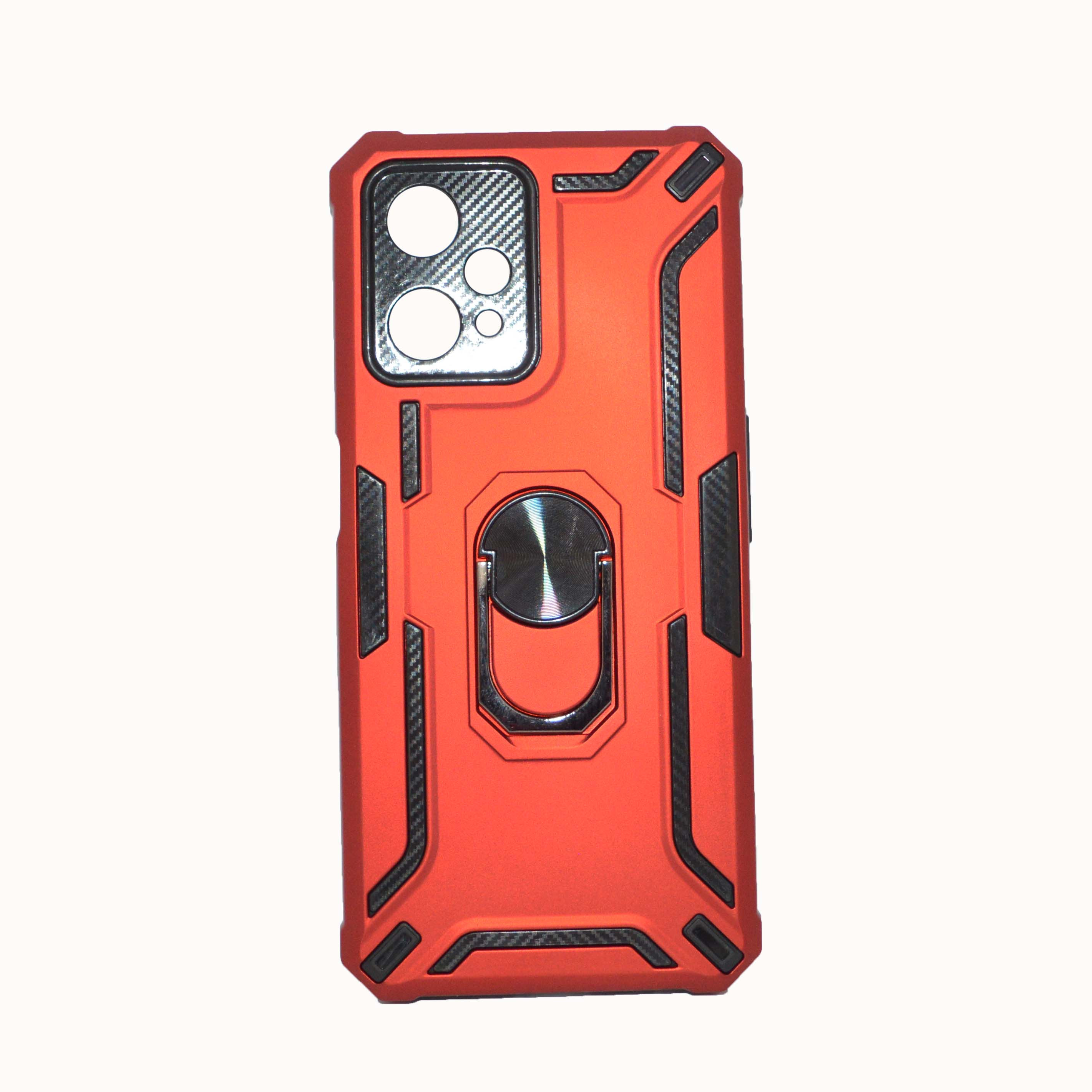 Oppo Realme 9 Pro  Red  Armor Cover Military Grade Protection Built-in Kickstand Car Holder Mobile Phone Case