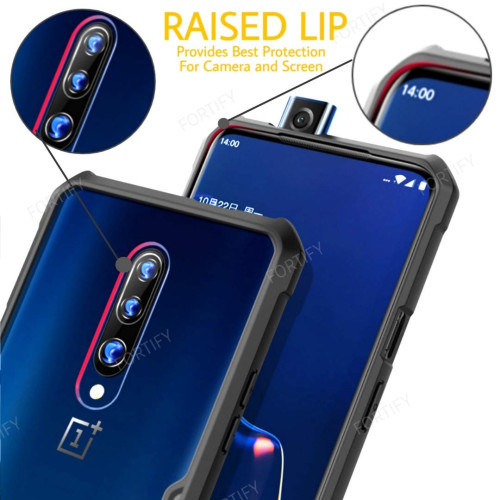 OnePlus 7T XUNDD Case Integrated Camera Protection, Military Grade Drop Tested, Slim Clear Back With Shockproof Soft TPU Bumper Frame Cover