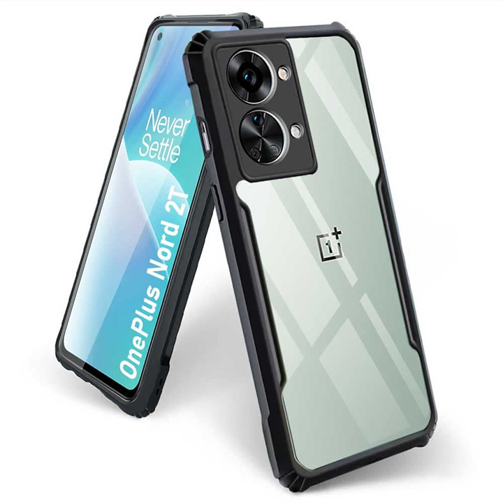 OnePlus Nord 2T XUNDD Case Integrated Camera Protection, Military Grade Drop Tested, Slim Clear Back With Shockproof Soft TPU Bumper Frame Cover