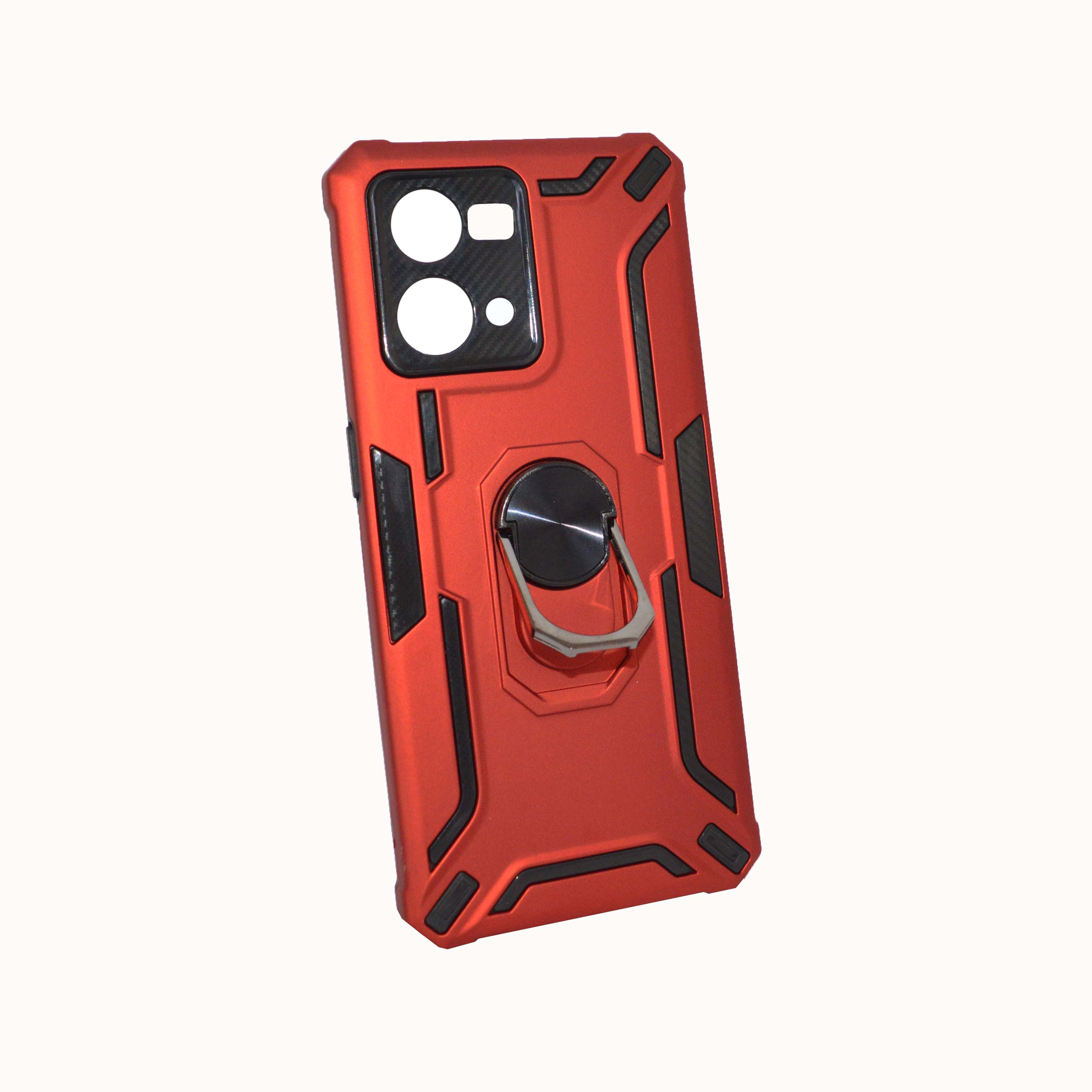 Oppo Reno 7 4G  Red Armor Cover Military Grade Protection Built-in Kickstand Car Holder Mobile Phone Case