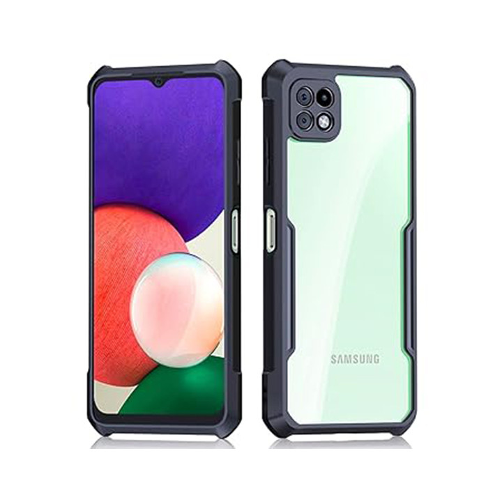 Samsung Galaxy A22 5G XUNDD Case Integrated Camera Protection, Military Grade Drop Tested, Slim Clear Back With Shockproof Soft TPU Bumper Frame Cover