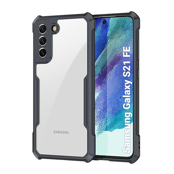 Samsung Galaxy S21 FE XUNDD Case Integrated Camera Protection, Military Grade Drop Tested, Slim Clear Back With Shockproof Soft TPU Bumper Frame Cover