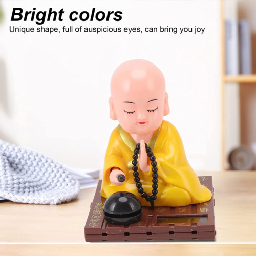 ELL DEE Moving Solar Buddha for Health and Wealth Prosperity Gift Decorative Showpiece for Shop, Home, Office and Car