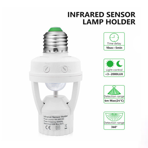 Sensor Lamp Holder with Sensor Motion Sensor LED Light Switch 100-240V Smart Bulb Holder