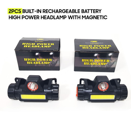 High Power Headlamp Built in Rechargeable Battery