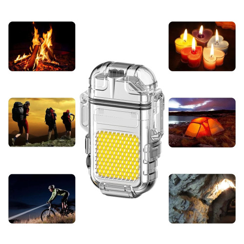 Lighter Transparent Waterproof ARC Electric USB Camping Flash light Rechargeable-550-575-1200