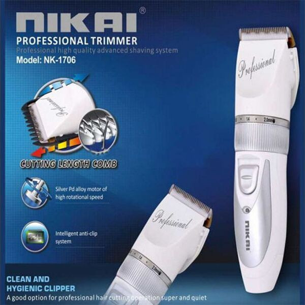 Nk-1706 Nikai Professional Hair Trimmer with 4 Cutting Comb And Two Battery