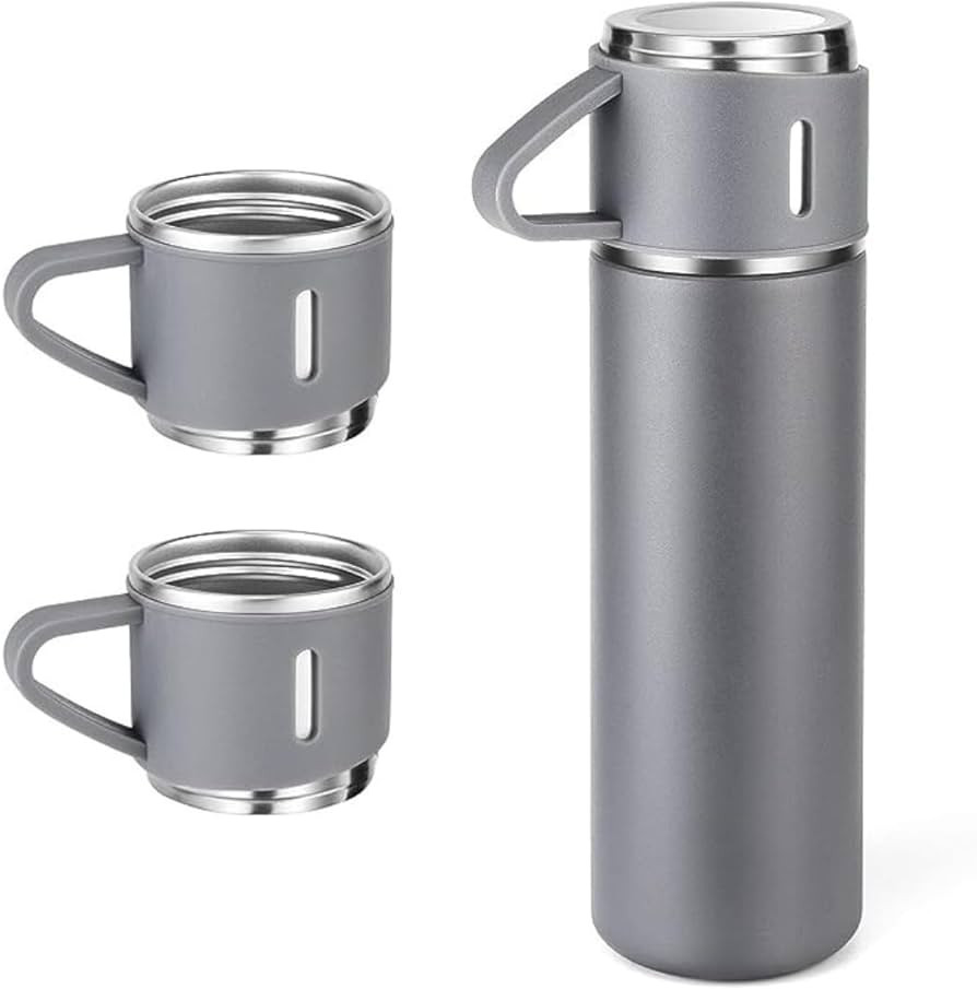 Stainless Steel Vacuum Flask Set Drinking Water Thermos Bottle with Cup 500ML