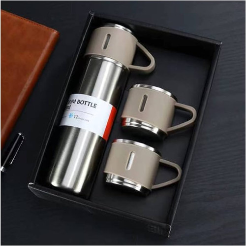 Stainless Steel Vacuum Flask Set Drinking Water Thermos Bottle with Cup 500ML