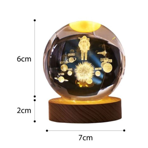 Large Crystal Ball For Astronaut Bedside Light Holiday Gift 3D Planetary Lamp Home Decor for Bedroom-999