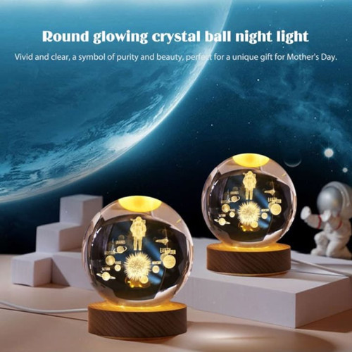 Large Crystal Ball For Astronaut Bedside Light Holiday Gift 3D Planetary Lamp Home Decor for Bedroom-999