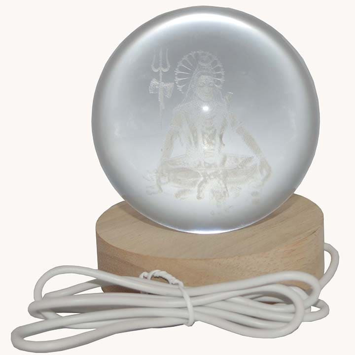 Large Crystal Ball For Shiva Bedside Light Holiday Gift 3D Lamp Home Decor for Bedroom