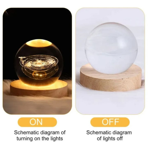 Small Crystal Ball For Astronaut Bedside Light Holiday Gift 3D Planetary Lamp Home Decor for Bedroom