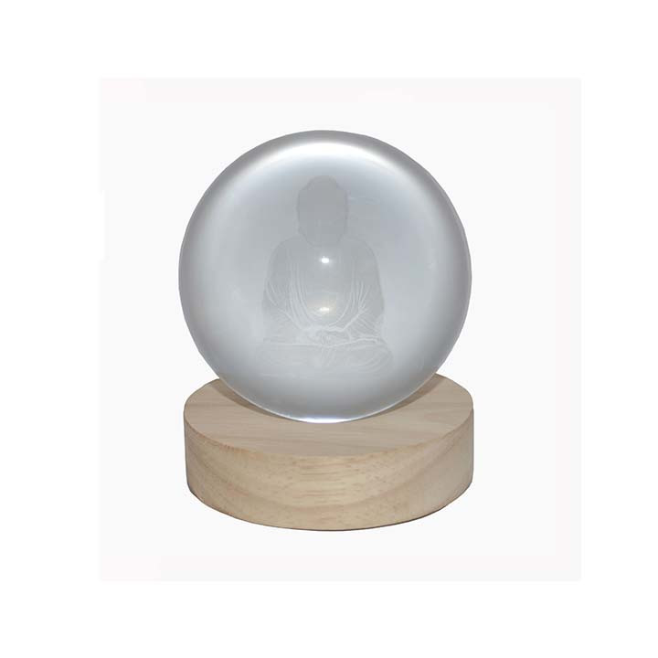 Small Crystal Ball For Buddha Bedside Light Holiday Gift 3D Lamp Home Decor for Bedroom