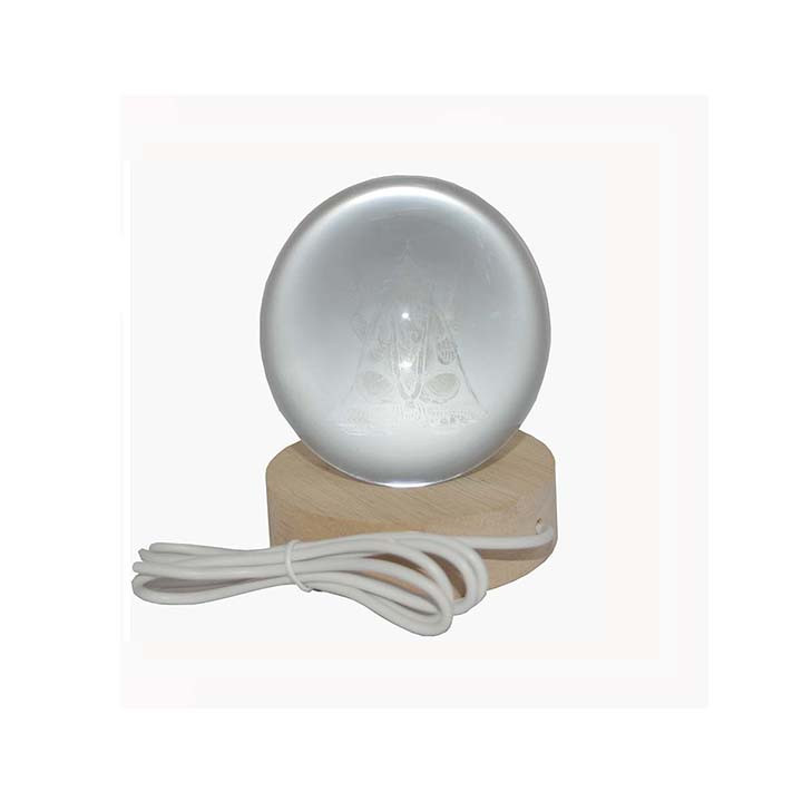 Small Crystal Ball For Ganesh Bedside Light Holiday Gift 3D Lamp Home Decor for Bedroom