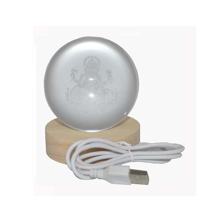 Small Crystal Ball For Ganesh In Flower Bedside Light Holiday Gift 3D Lamp Home Decor for Bedroom