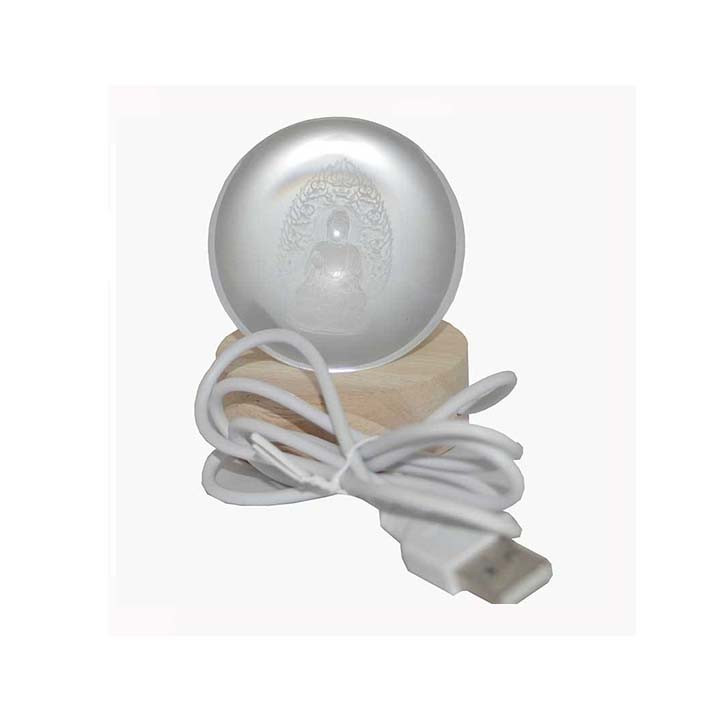 Small Crystal Ball For Little Buddha Bedside Light Holiday Gift 3D Lamp Home Decor for Bedroom