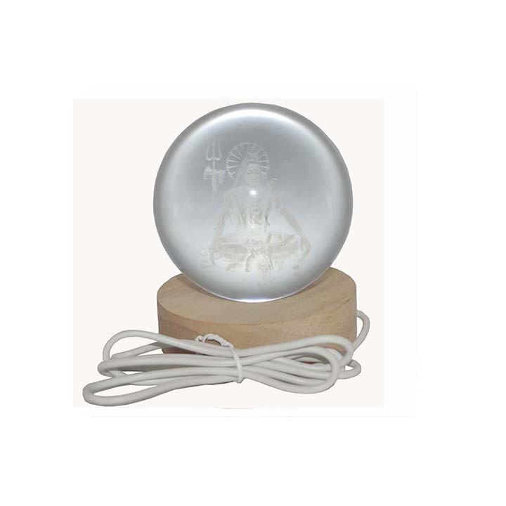 Small Crystal Ball For Shiva Bedside Light Holiday Gift 3D Lamp Home Decor for Bedroom