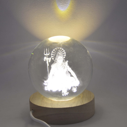 Small Crystal Ball For Shiva Bedside Light Holiday Gift 3D Lamp Home Decor for Bedroom