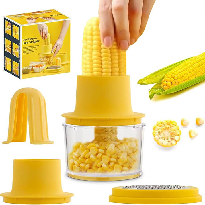 Affort Corn Cutter  Corn Seed Remover  Corn Peeler Stripping Equipment with Container