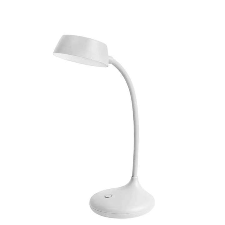 LED Eye Protection Desk Lamp, Built-In Lithium Battery, Button Three-Speed Dimming, 360-Degree Rotating Reading Light,Gray-1931