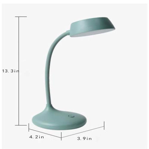 LED Eye Protection Desk Lamp, Built-In Lithium Battery, Button Three-Speed Dimming, 360-Degree Rotating Reading Light,Gray-1931