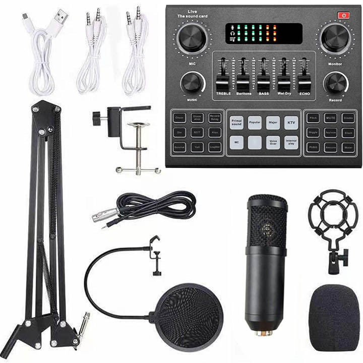 Live Sound Card Wired Condenser Microphone