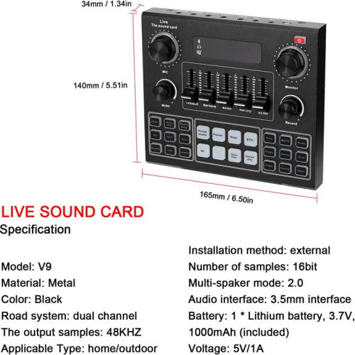 Live Sound Card Wired Condenser Microphone