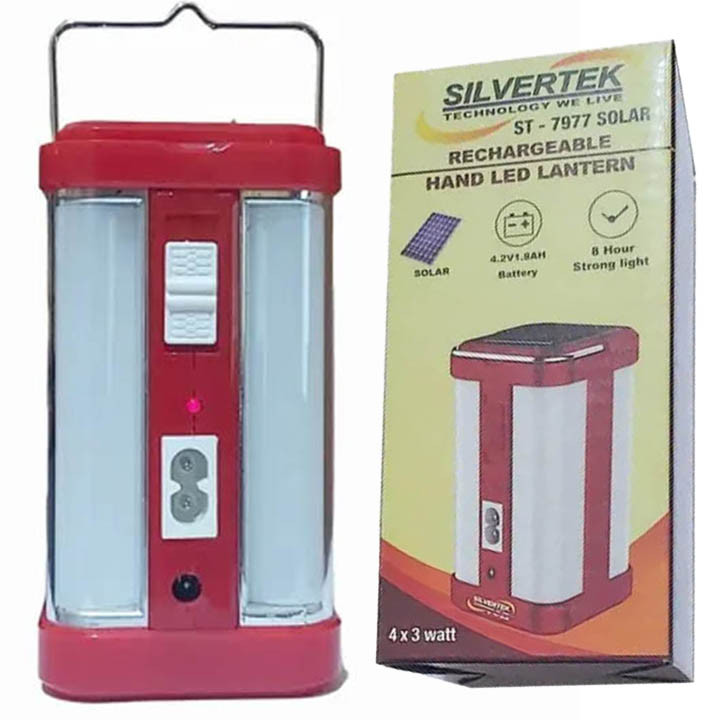 Silvertek 'ST-7977 SOLAR' Rechargeable Hand LED Emergency Light Lantern-475-525-900