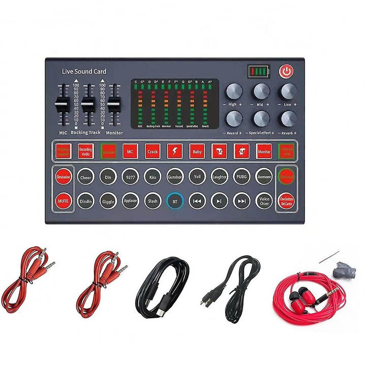 Studio Audio Interface Sound Card Professional Computer Pc Mobile Phone Live