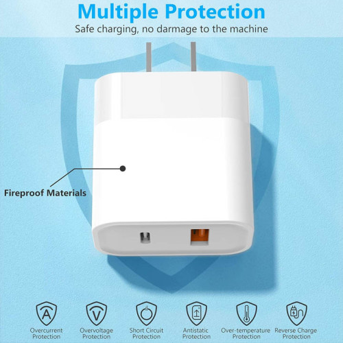 USB C 30W 2-Port PD 3.0 GaN Fast Charging, Wall Charger QC3.0 Compatible with Phone 13 12 Pro Max Galaxy S22 Ultra, Pixel 6 Pro, and More