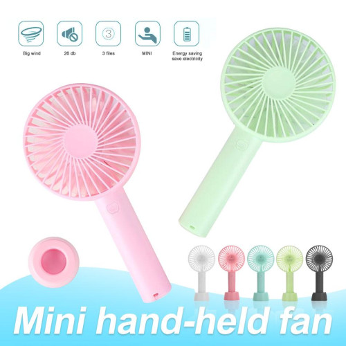 Portable Mini Fan Rechargeable Battery Operated With 3 Speed For Wind Speeds Control, 1 Led Lamp On Side. (Color May Vary)