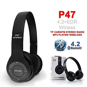 P47 5.0+ EDR Wireless Bluetooth Foldable Headset With Microphone For All Mobile & Device Support