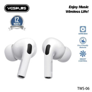 Yesplus Wireless 3 Headset TWS-06 Best And Deep & High Sound Quality with free silicon Case Cover