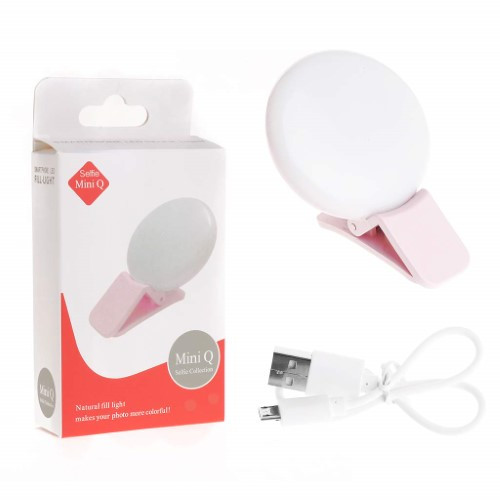 Selfie Mini Small Selfie Ring Light for Mobile Phone or Laptop. Bright LED Fill Light