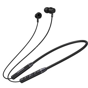 Lenovo QE03 V5.0 Wireless Neckband Bluetooth Headphone Sports Stereo Earbuds Magnetic in-ear Earphones Headset for All Phones - Black