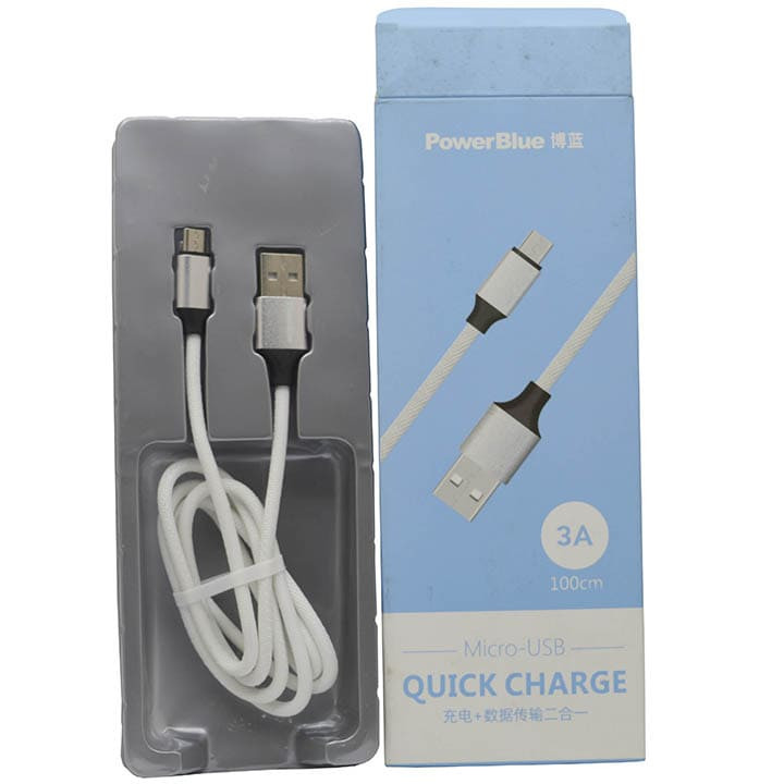 DC28 power blue 3A Micro-USB Data Cable