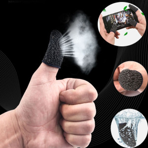 Mobile Game Controller Finger Sleeve Sets , Anti-Sweat Breathable Full Touch Screen Sensitive Shoot Aim Joysticks Finger Set for PUBG/Knives Out/Rules of Survival-Black