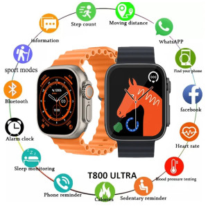 T800 Ultra Smartwatch Series 8 1.99 Inch for Men Women Smart Watch IP67 Waterproof Wireless Charging Fitness Bracelet