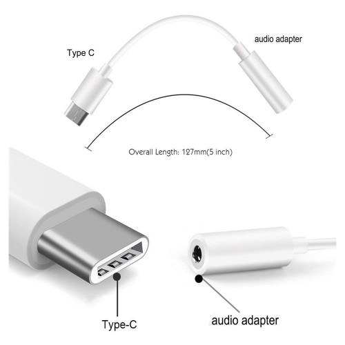 Type-c Audio Aux Cable Converter USB C to 3.5 mm Headphone Jack Adapter