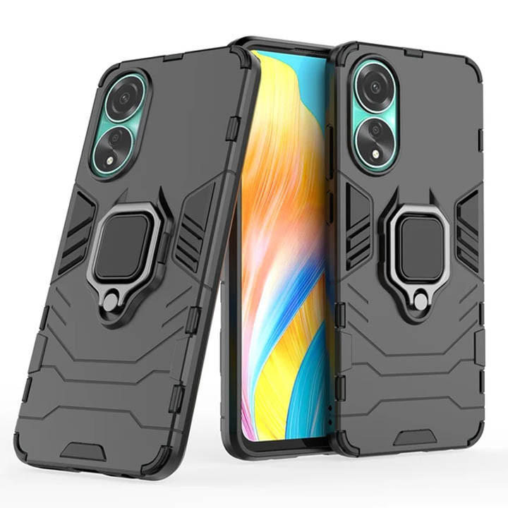 Oppo A78 4G Armor Integration Camera protection, Support Magnetic Car Mounts, Stylish Dual Layer Hard PC Back Cover