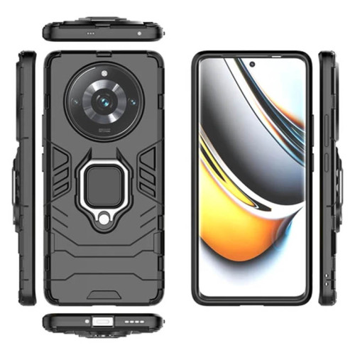 Realme 11 Pro Plus Armor Integration Camera protection, Support Magnetic Car Mounts, Stylish Dual Layer Hard PC Back Cover