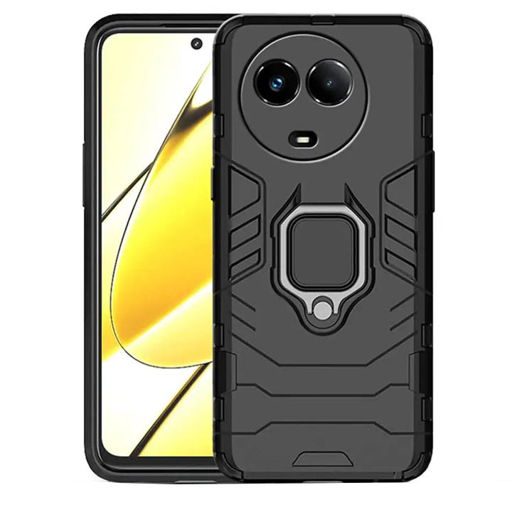 Realme 11X Armor Integration Camera protection, Support Magnetic Car Mounts, Stylish Dual Layer Hard PC Back Cover