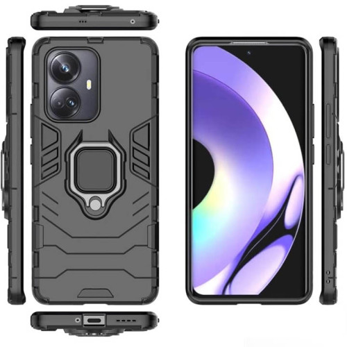 Realme C55 Armor Integration Camera protection, Support Magnetic Car Mounts, Stylish Dual Layer Hard PC Back Cover